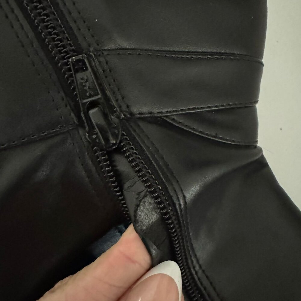 Nine West platform heel black boots 7.5 leather going out shoes club dance rave - Picture 5 of 7